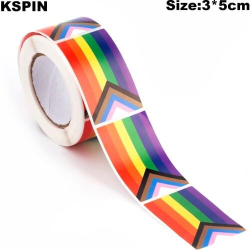 500PCS Stickers 3*5CM Progress Pride Paper Sticker Label Packaging Seals Crafts Favor Tag Toppers Labels