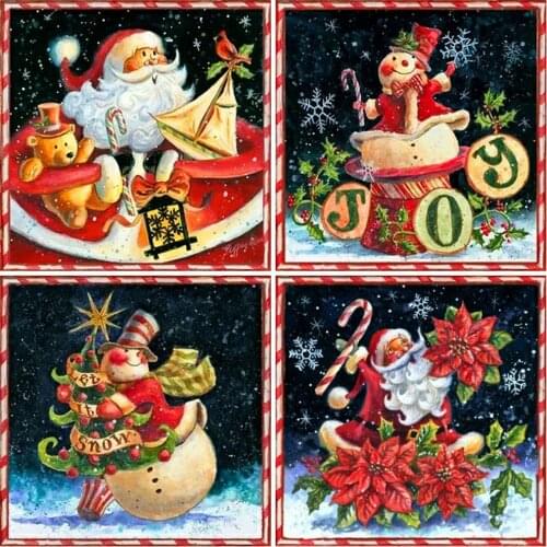 5D Diamond Embroidery Snowman Cross Stitch Diamond Painting Santa Claus Picture Of Rhinestone Mosaic Cartoon Christmas Gift