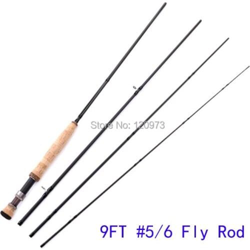9FT 2.7m 4 Sections 5/6# Fly Fishing Rod Carbon Rod Super Light Fly Rods