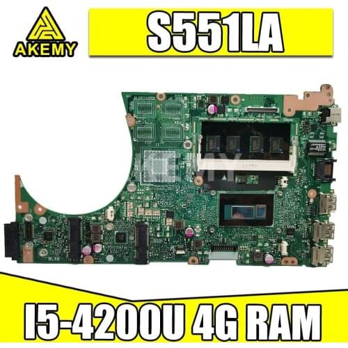 AKemy S551LA For ASUS S551LB S551LN Vivobook Laptop motherboard I5-4200U 4G RAM REV2.2 Test motherboard work 100