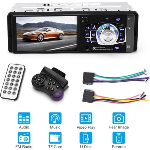 2 din Car Radio with 4.1 inch Screen Automotive FM Stereo Radio Hands-Free 1080P MP5 MP3 Media Player Support Rear View Camera