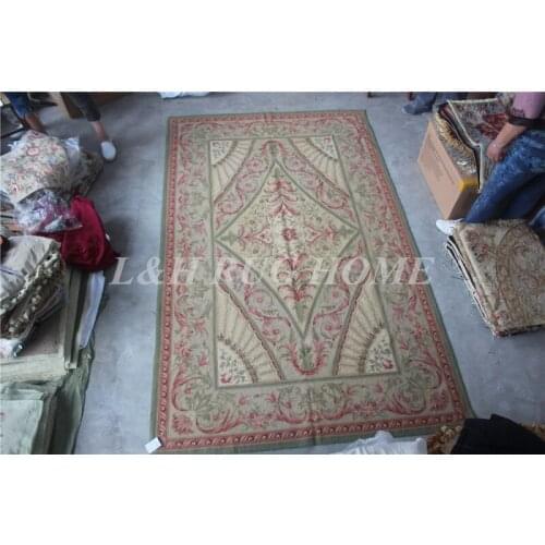 Free shipping 10K 5'x8' medium carpets needlepoint woolen rugs with flowers design high quality handmade for home decoration