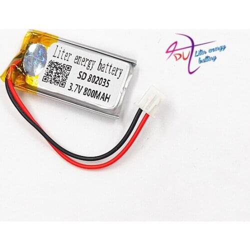 XHR-2P 2.54 800mAh 802035 point reading pen Bluetooth speaker school paper 3.7V polymer battery