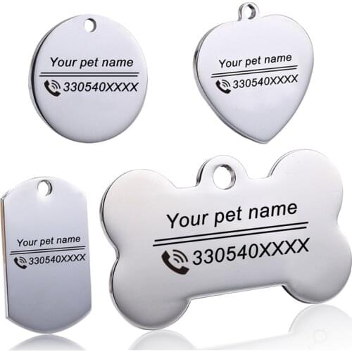 Customized Engraved Your Phone Dog Name ID Tag Keyring Anti Lost Key Chain for Pet Collar Accessories Personalized Keychain