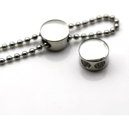 4pcs 316L Stainless Steel 3mm Double Hole Charms Bead, Stopper Spacer Beads for Jewelry Making Fit Charm Bracelet DIY Findings
