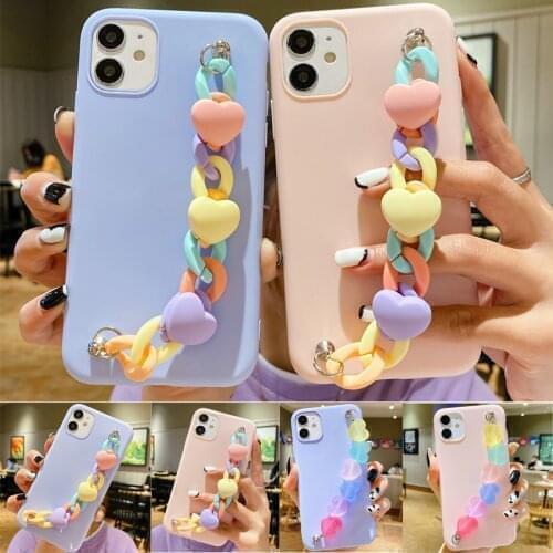 For Huawei Y5P Y6P Y9S Y6S Fundas 3D Candy Wrist Chain Wristband Bracelet Phone Cover For Huawei P Smart Z 2019 2020 2021 Case