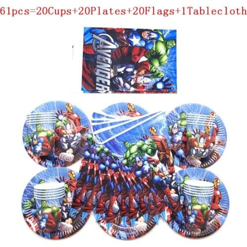 Superhero Theme Birthday Party Supplies Decoration Kids Disposable Tableware Plate Cup Napkins Boy Baby Shower Favors Tablecloth