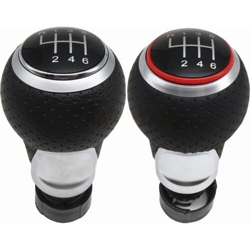For Audi A3 S3 8p 2003-2013 A4 S4 Q5 S-Line 2007-2015 Leather Shifter Car Gear Shift Knob 6 Speed Handle