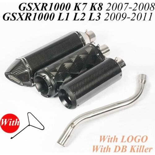 For GSXR1000 K7 K8 L1 L2 L3 2007- 2011 Escape Moto Bike Elbow Motorcycle Exhaust Slip AK Middle Link Connecting Pipe DB Killer