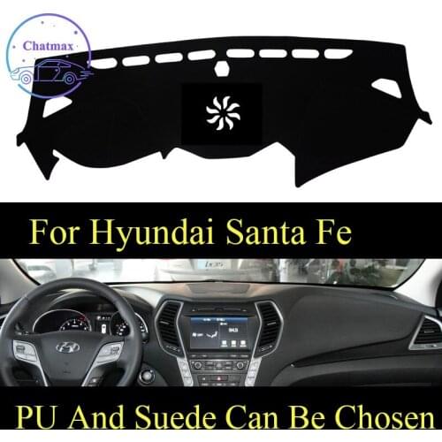 Customize For Hyundai Santa Fe 2006-2020 Dashboard Console Cover PU Leather Suede Protector Sunshield Pad