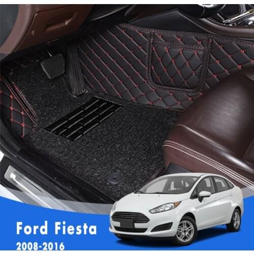 For Ford Fiesta 2016 2015 2014 2013 2012 2011 2010 2009 2008 Luxury Double Layer Wire Loop Car Floor Mat Carpet Auto Accessories
