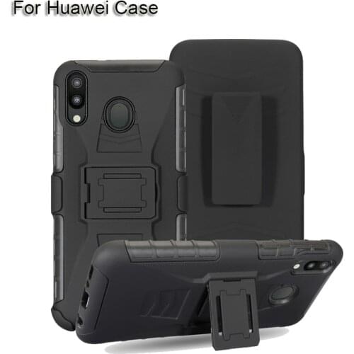 Hybrid Armour Belt Clip Case For Huawei Honor P SMART Z plus Y9 prime 2019 NOVA 4E 3i P30 MATE 20 Pro lite Shockproof Case Cover