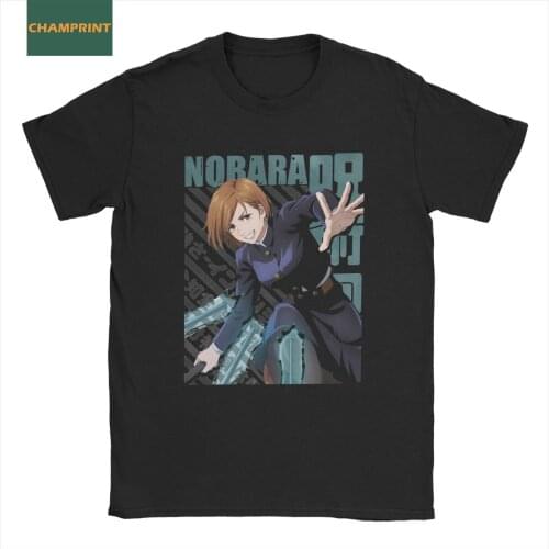 Jujutsu Kaisen Nobara Kugisaki Men T Shirts Leisure Tee Shirt Short Sleeve Crew Neck T-Shirt Pure Cotton Plus Size Tops