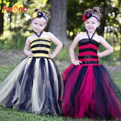 Keenomommy Red and Black Tutu Dress Girls Ladybug Queen Halloween Costume Fall Autumn Christmas Pageant Gown TS130