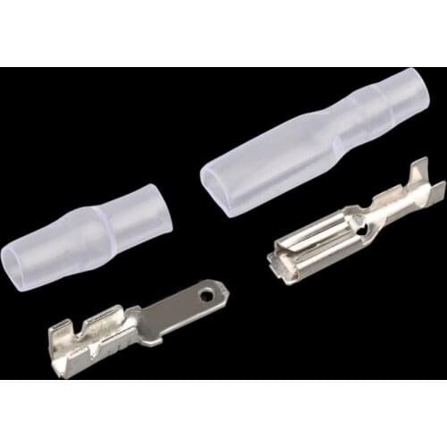 50Sets(200pcs) 2.8mm Wire Connectors Crimp Terminals Crimp Female/Male Spade Terminals With Transparent Insulating Sleeves 2.8