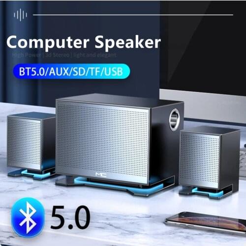 Computer Speakers LED Wireless Bluetooth Speaker Home Theater Soundbar with Subwoofer Support Microphone USB TF AUX TV for PC TV
