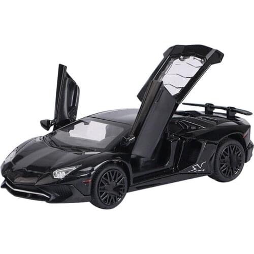 1:32 simulation alloy car model sound and light pull back childrens toys birthday gift decoration scissors door sports car