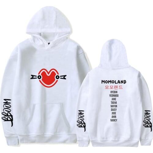 MOMOLAND Kpop Fashion Hoodies Sweatshirts Casual Men Women Harajuku Hooded Pullover Long Sleeve Hip Hop Hoodie Clothes Tops 4XL