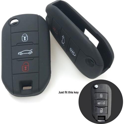 Soft Silicone Car Key Case Shell Cover For Citroen C4L CACTUS C5 C3 C6 C8 Picasso Xsara For Peugeot 3008 308 RCZ 508 3 button