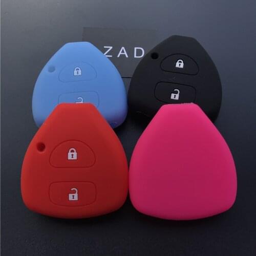 ZAD Silicone car key case cover set shell skin For TOYOTA Rav4 Camry Hilux Vitz Corolla Aqua 2 buttons key protection