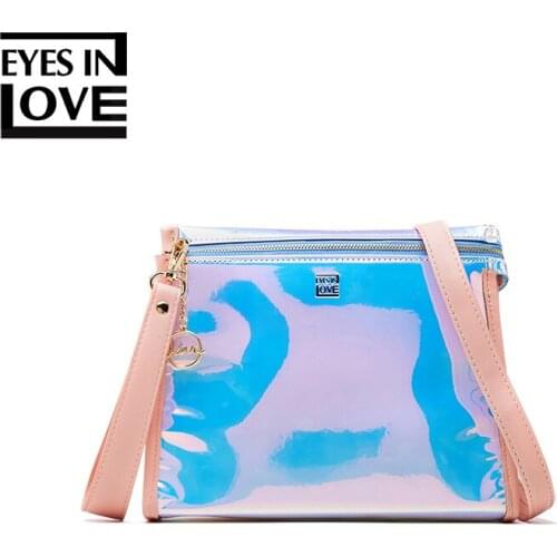 2018 New Holographic Wallet Women Purse Clutch Bag Large Laser Coin Purses and Handbags Shoulder Crossbody Bag Carteras Pochette