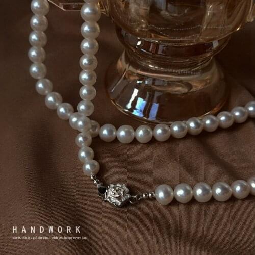 Natural Freshwater Pearl Necklace Feminine 925 Silver Necklace for Mom Pearl Necklace Body Jewelry Jewelry for Women Girl