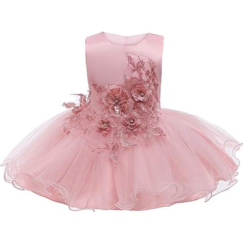 2021 Summer New Newbron Dress For Girls Dresses Embroidered Lace Princess Dresses Baby Girl Mesh Dress Infant Clothes 3-24 Month