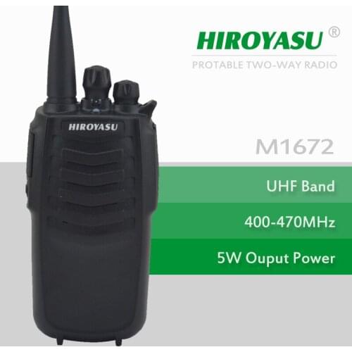 Walkie Talkie HIROYASU M1672 UHF 400-470MHz 5Watts 16Channels Portable Two-Way Radio