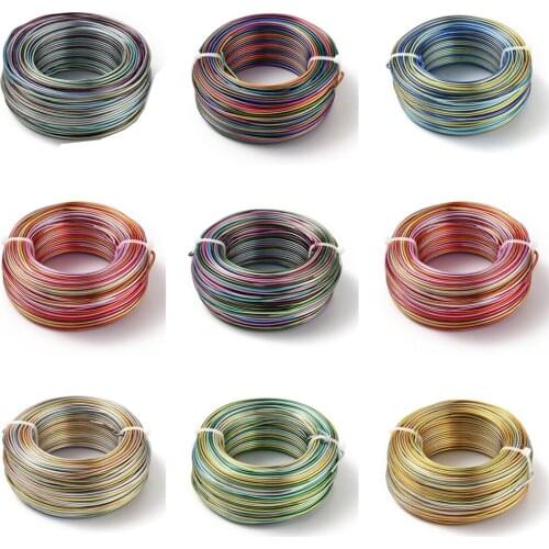 About 58m/Roll Colorful Aluminum Wire 2mm for Beading Jewelry Crafts Making DIY Bracelet Earring Accessories 5 Segment Colors