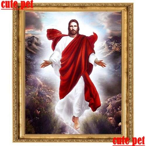 Religion Icon of St DIY Jesus 5D No Frame Tribal 100% Resin Diamond Painting Embroidery Cross Stitch gift Home Decor wallpaper