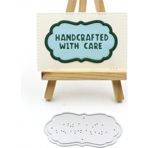 Handcrafted With Card Label Metal Cutting Dies Stencils for DIY Scrapbooking/photo album Decorative Embossing DIY Cards