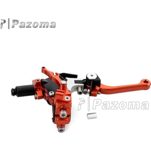 Pazoma High Quality Aluminum CNC Orange Motorcycle Adjustable Extendable Folding Brake Clutch Levers For Dirt Bike