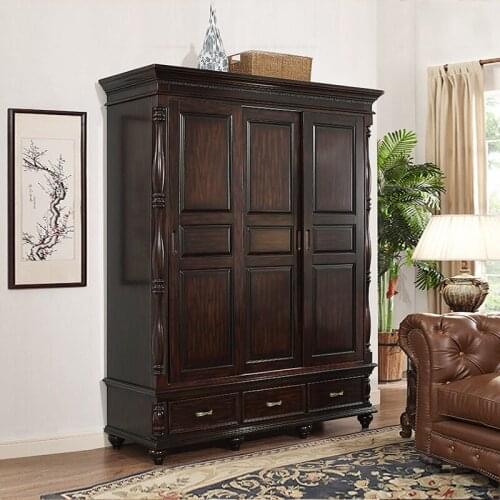 American sliding door wardrobe country solid wood sliding door wardrobe bedroom furniture three door wardrobe