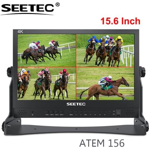 SEETEC ATEM156 15.6 Inch Live Streaming Broadcast Director Monitor with 4 HDMI Input Output Quad Split Display for ATEM Mini