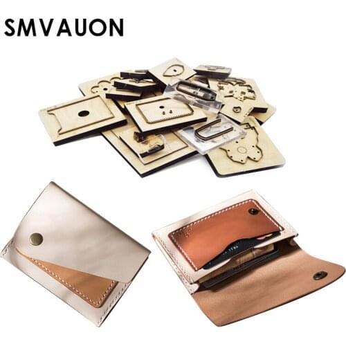 SMVAUON Wooden Die Cutting Mold Handmade Classic Ladies Wallet Button Folding Wallet Mold Set Suitable For Die Cutting Machine