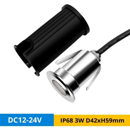 12pcs/lot Mini 3W LED Underwater Lamp IP68 DC12V 24V Outdoor Street Corridor Ground Buried Light Pool Fountain LED Spotlight