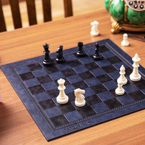 Leather International Chess Board Games Mat Checkers Universal Chessboard