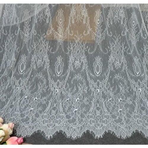 High-end, ultrathin, soft and skin-friendly eyelash lace fabric, 1.5 meters wide, clothing veil, wedding dress Accessories