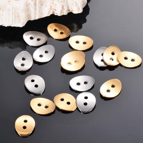 30pcs tainless Steel oval Tag Double Holes Clasp Connectors For Bracelet Necklace Charm DIY Jewelry Making Findings Accessories