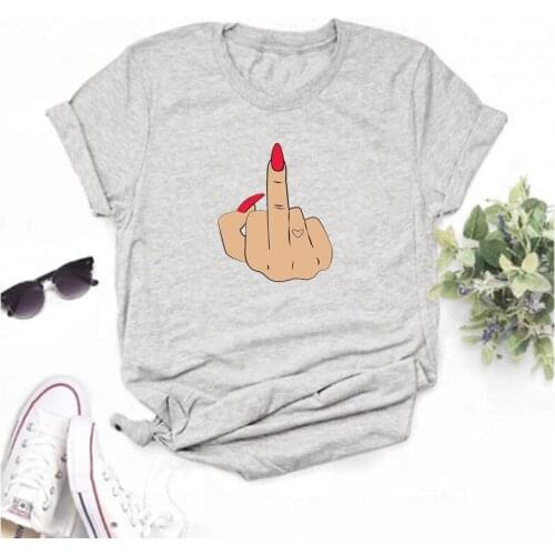 LINNA ladies t-shirt top fashion Harajuku 90s red nail t-shirt hip hop punk t-shirt fashionable clothing women