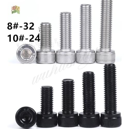 10pcs 8#-32 10#-24 Inch Length 304 Stainless Steel US UNC Coarse Thread Allen Head Screw Cap Hex Hexagon Socket Bolt