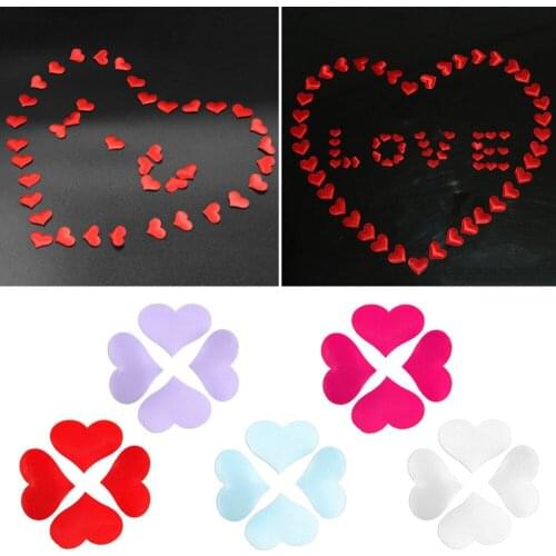 100Pcs/Set Fabric Heart Shaped Wedding Party Table Decoration Wedding Centerpieces Romantic Wedding Decorations 6 Colors 2 size