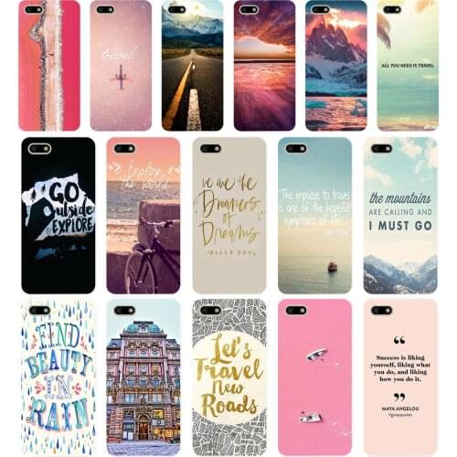 193DD Pink travel does the Soft Silicone Tpu Cover Case for huawei Honor 7a pro 7x play case