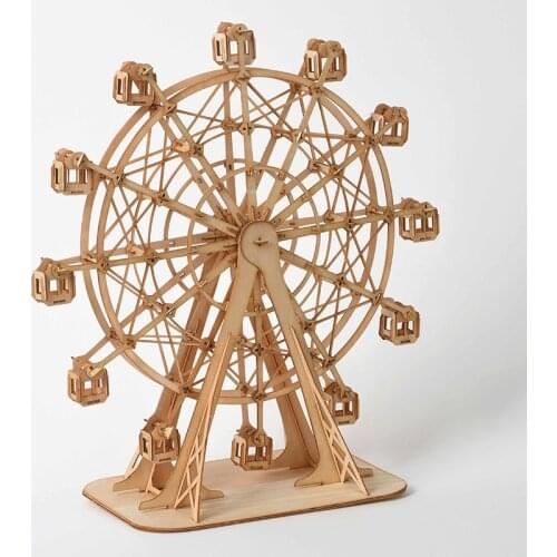 3D DIY Wooden Puzzle Ferris wheel Toys Ship Animals Assembly Model Wood Craft Kits for Children Kids Desk Home Decoration
