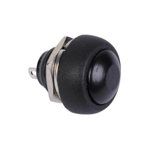2pcs Black Mini Switch 12mm Waterproof momentary Push button Switch 250V 10A