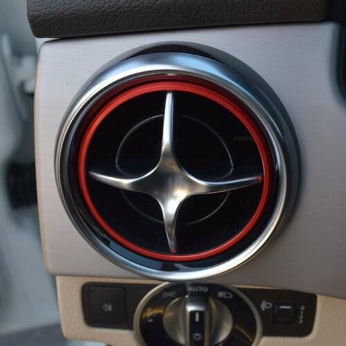 Car AC vent trim ring stickers for Mercedes benz SLK SLC R172 SLK200 SLC250d SLK55 AMG SLC43 air condition outlet decorate cover