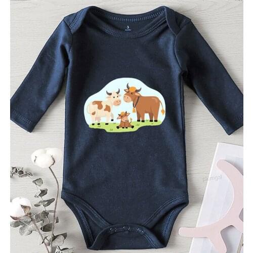 Kids Items One Piece Jumpsuit Winter Baby Boy Clothes Girl Infant Outfits Newborn Bodysuit Cows Printed Clothing for Toddler