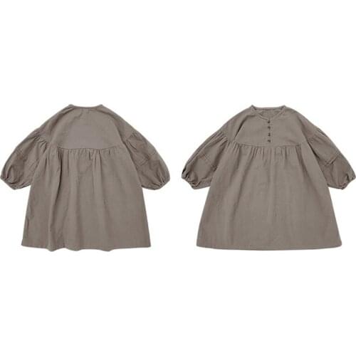 Chinese Style Long Dress Age For 2 - 8 Years Baby Girls 2021 New Spring Children Clothes Little Girls Casual Simple Loose Frocks