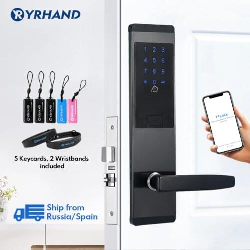TTlock App Security Electronic Door Lock, WIFI Smart Touch Screen Lock,Digital Code Keypad Deadbolt For Home Hotel Apartment