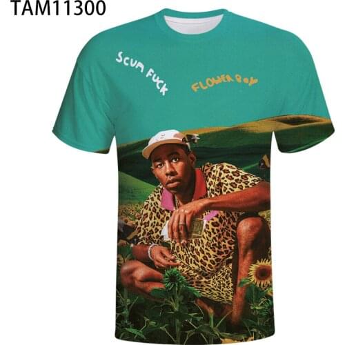 New Summer Singer Tyler The Creator 3D T-shirt Boys and Girls Fashion Streetwear Boys and Girls Printed Tops Crew Neck T-shirts